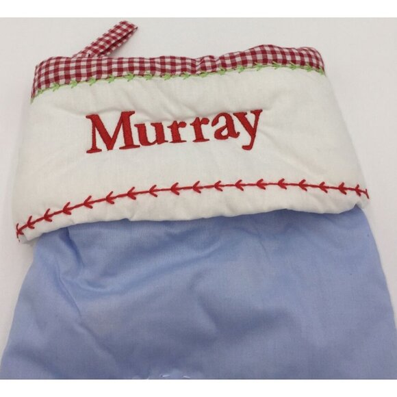 Pottery Barn Kids Murray Santa Gifts Christmas Tree Quilted Holiday Stocking - Picture 8 of 10